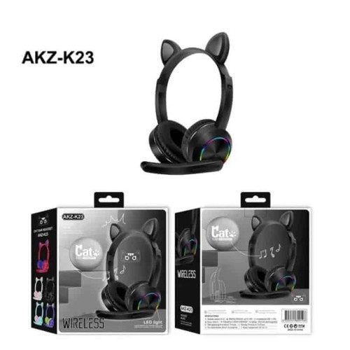 Cat Headphones K23 wireless black headphones new with RGB lights