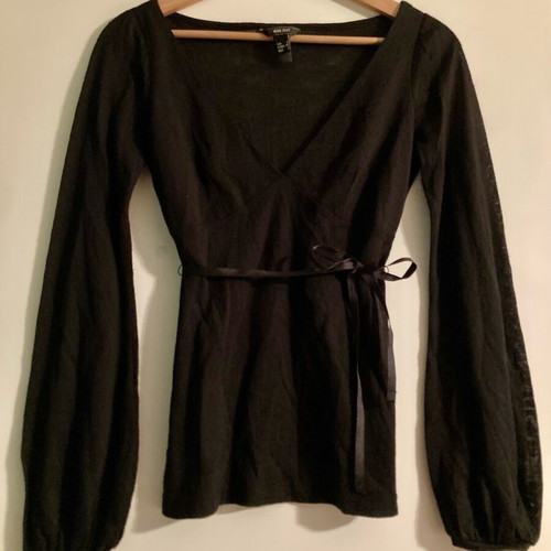 MANGO semi-transparent blouse like new, black, size S