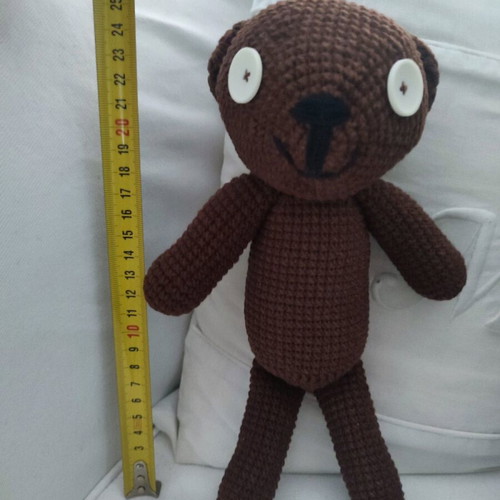 Knitted Mr. Bean Bear 25cm like new