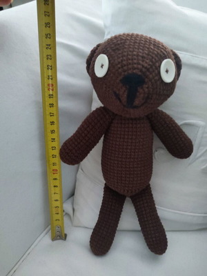 Knitted Mr. Bean Bear 25cm like new