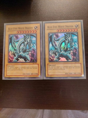 Yu-Gi-Oh Blue eyes white dragon x2 μεταχειρισμένες κάρτες super rare