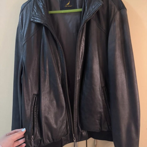 Van Graaf women's leather bomber jacket used, size L, black