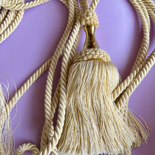 Art Deco gold curtain tie back tassels set of 3 like new