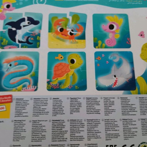 Carotina Baby puzzle used, 6 puzzles of 4 pieces with sea animals