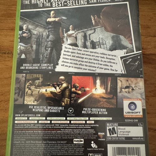 Splinter Cell Double Agent Xbox 360 game like new