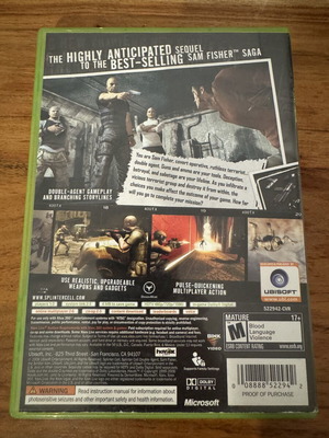 Splinter Cell Double Agent Xbox 360 game like new