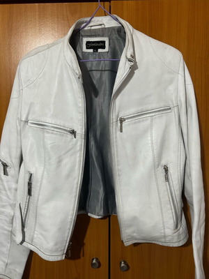 Freelander leather jacket used, white, size XL