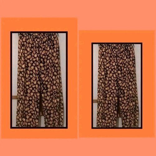 Camel color pants with beautiful pattern, like new