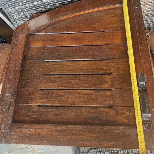 Wooden window shutters set of 3 with new screens, like new, brown