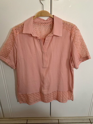Woman's shirt M/38/10 like new, pink lace summer blouse