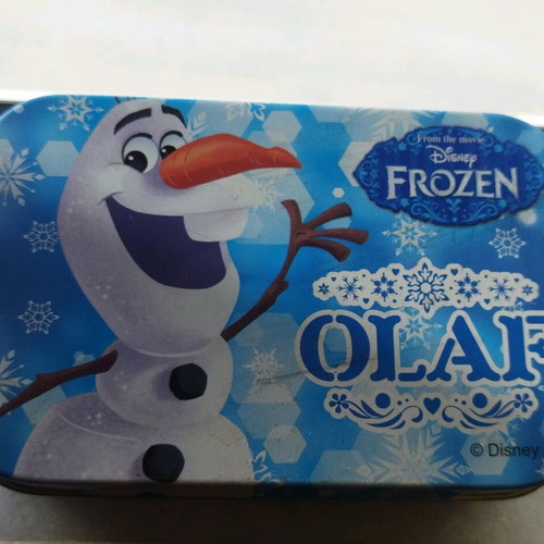 Olaf box from Frozen like new, metal collectible