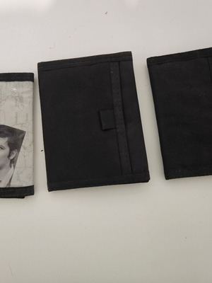 Wallets like new, set of three, black with many pockets
