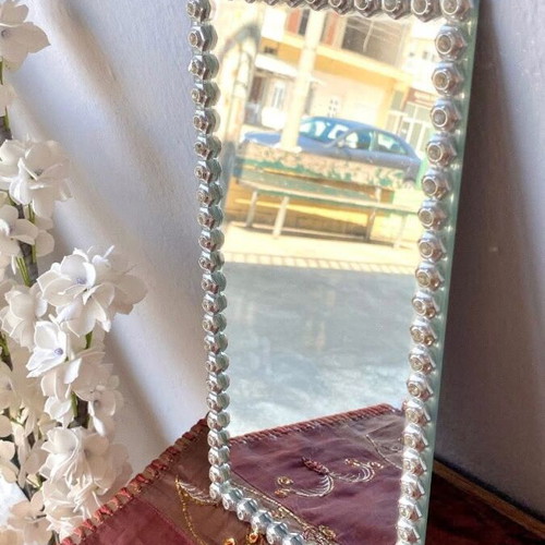 Decorative square mirror with rhinestones, like new