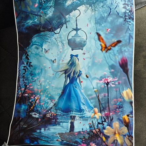 Canvas print Alice in Wonderland 30x40 like new