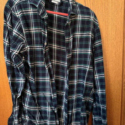 Zara Man Green Navy Plaid Shirt Size L Regular Fit Like New