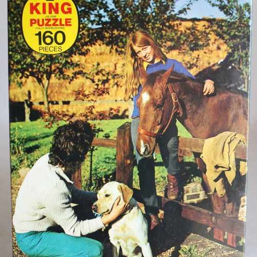 Vintage 70's King Puzzle horse and dog 160 pieces sealed new