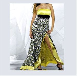 Φόρεμα Οίκος La Riva Lemon Print και δώρο πορτοφόλι Luis Vuitton
