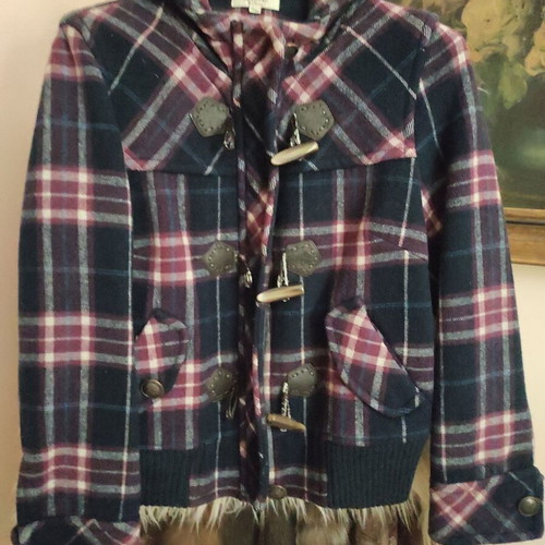 Wool plaid vintage blazer Etam weekend used, size S