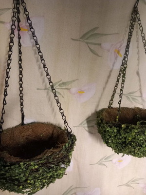 Hanging flower pots used, set of two