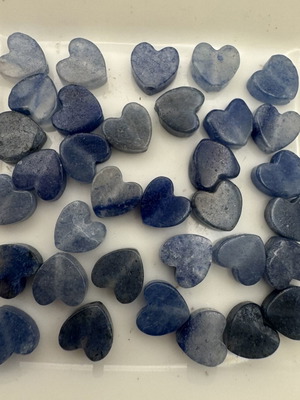 Blue Aventurine Heart Beads like new, 6 mm
