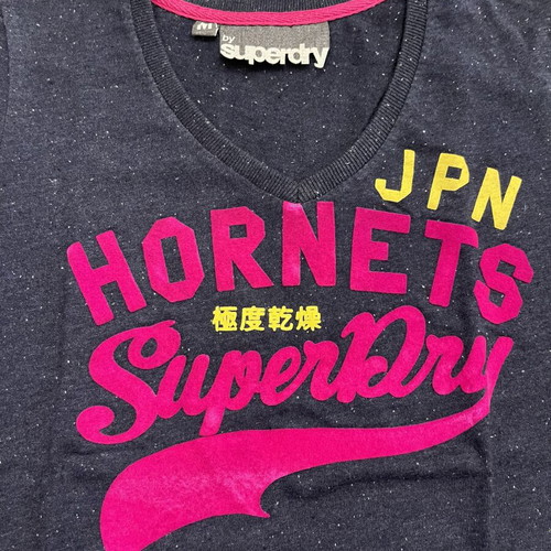 Superdry T-shirt new, blue and pink, size M