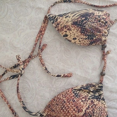 M&S bikini Brazil style, brown and black, size M