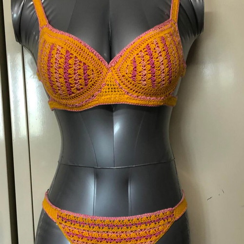 Athletic knitted swimsuit new, size S, multicolor