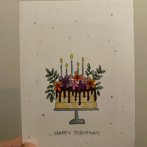 Greeting card like new, hand-painted with envelope