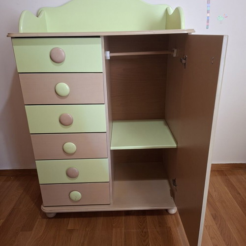 Baby bed and children's wardrobe set