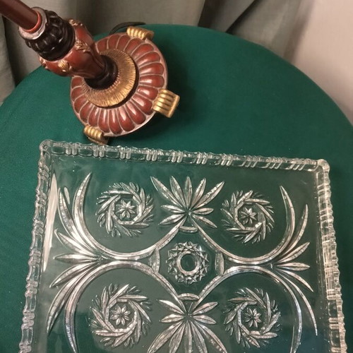 Walther Glass Crystal Serving Tray like new, 31x24 cm