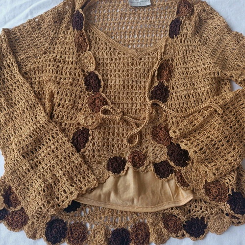 Angela Nicole crochet top and cardigan set, size Medium, like new