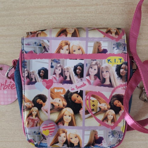 Barbie mini shoulder bag, Mattel, blue and pink
