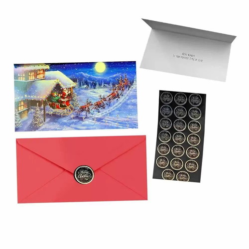 Christmas card set 3D with envelope 21x12 new
