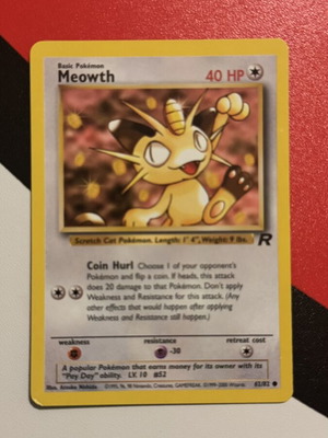 Meowth Pokémon Team Rocket card 62/82
