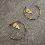 Hoop earrings with evil eye charm, stainless steel, 5 cm