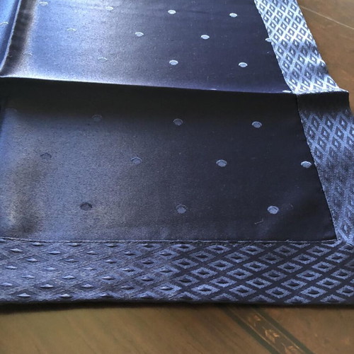 Set of tablecloth and napkins new, shiny blue