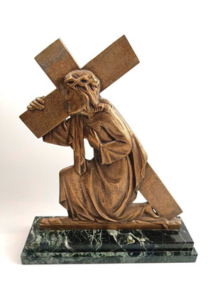 Antique large bronze religious sculpture like new