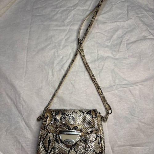 Rocco Barocco crossbody bag with snake print, new, black and gray