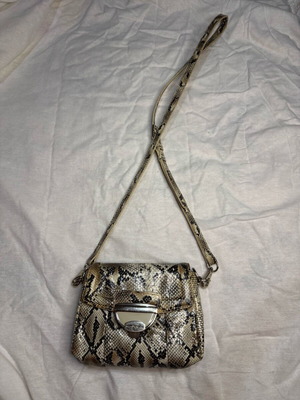 Rocco Barocco crossbody bag with snake print, new, black and gray