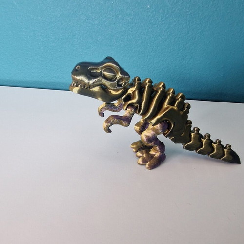 3D Printed Mini Dinosaur Flexy with Metallic Bicolor