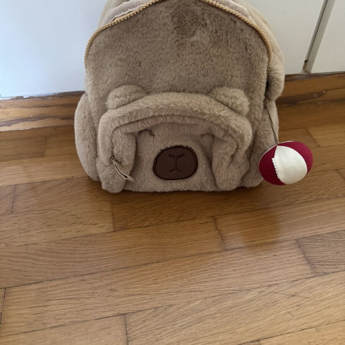 Kids backpack teddy bear plush beige brown Zara new without tag