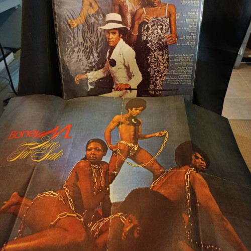 Love for Sale vinyl LP album by Boney M. used with poster