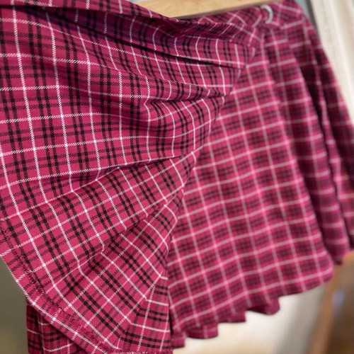 Bershka mini checkered skirt in pink, size XS, like new