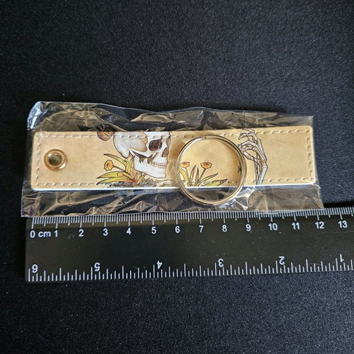 Skeleton keychain new, leather