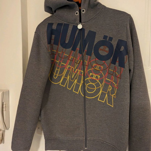 Humor Medium sweatshirt jacket used, gray without pockets