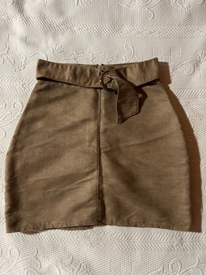 ASOS high-waisted suede skirt new, beige brown, size S