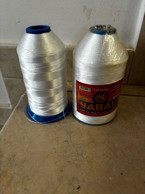 Yabali No 50 embroidery thread white, pack of 2, new