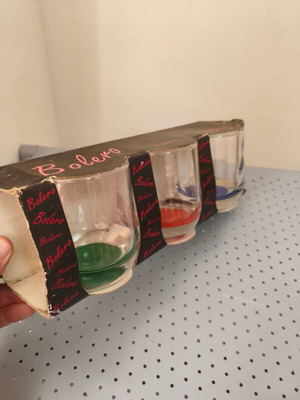Vintage 1980s Cronos Bolero drinking glasses with oval base, set of 3