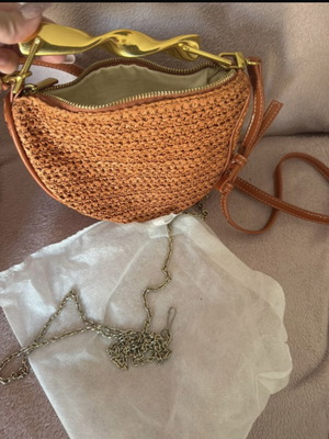 Straw summer bag Shein new, orange and gold