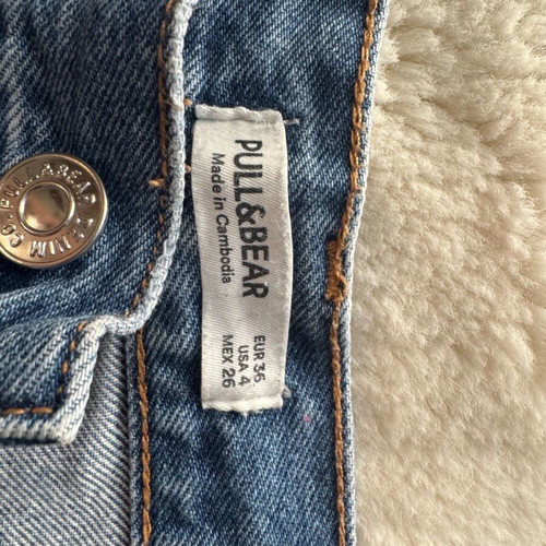 Pull&Bear blue slim boyfriend jeans with rips, size 34 used